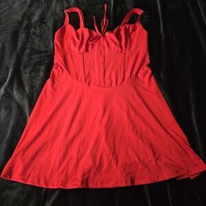 Red mini dress